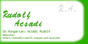 rudolf acsadi business card