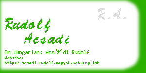 rudolf acsadi business card